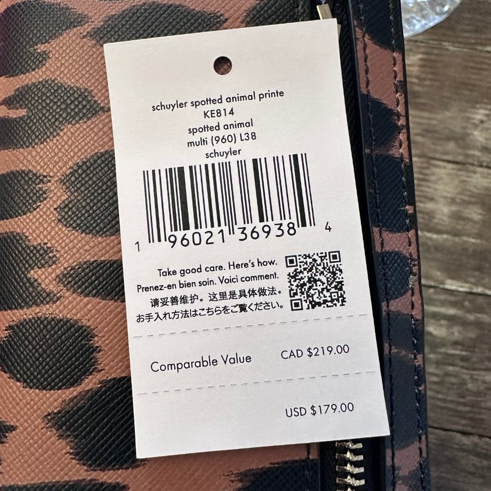 Kate Spade Schuyler Large Slim Bifold Leopard Wallet KE814 NWT $179 Leopard - Picture 8 of 8